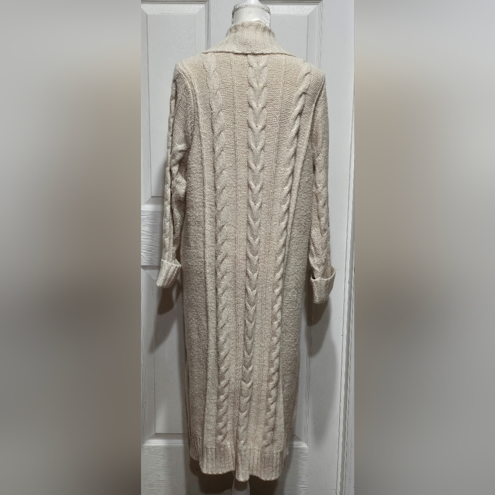 Torrid Chunky Coatigan Cream Cable Knit Sweater Duster Jacket - Picture 7 of 15